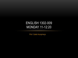 English 1302-009 M: 11-12:20