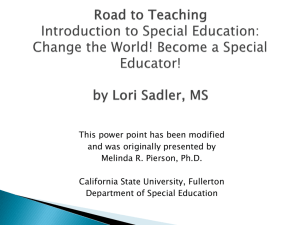 Change the World! Become a Special Educator!