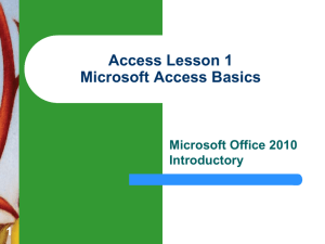 Microsoft Access Chapter 1