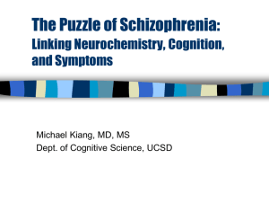 The Puzzle of Schizophrenia: Linking Neurochemistry, Cognition
