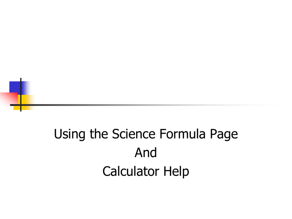 Science Formula Chart