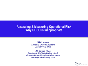 Assessing and Measuring Operational Risk