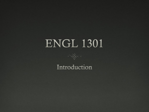 ENGL 1301 Course Overview and BA1