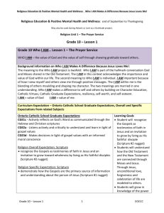 Who I AM - Lesson 1 - Grade 10