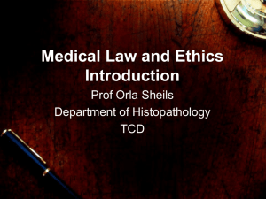 Medical Law and Ethics Introduction