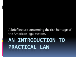 An Introduction to Practical Law (Fall 2015).