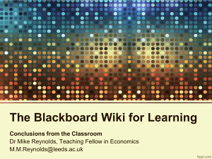 The Blackboard Wiki for Learning