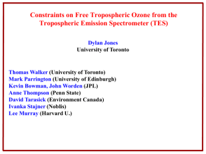 Dilan Jones - Constraints on Free Tropospheric Ozone from (TES)