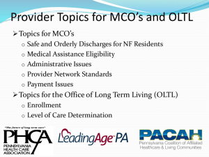 PHCA/LeadingAge PA/PACAH MCO Presentation