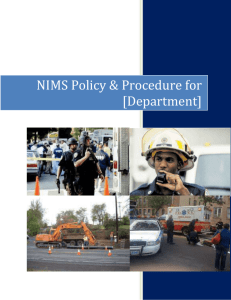 NIMS Policy & Procedure for [Department]