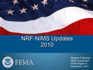 Matt Bernard, National Incident Management System-NIMS