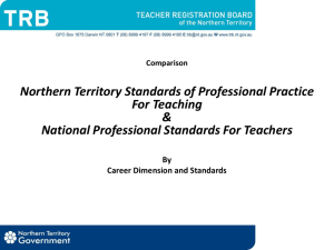 Comparison of NT and National Standards by Career