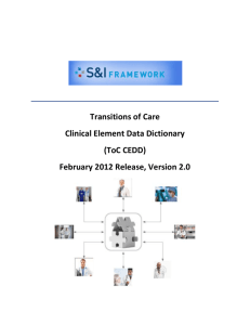 ToC CEDD - (S&I) Framework