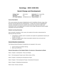 SOCI 2330-001 Social Change and Development