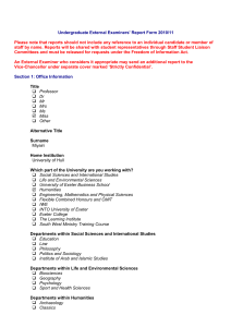 Undergraduate External Examiners' Report Form 2010/11 Please