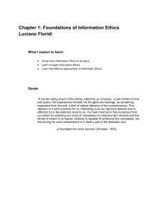 The next chapter of the book focuses on how computer ethics is a