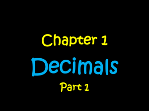 Chapter 1 Decimals