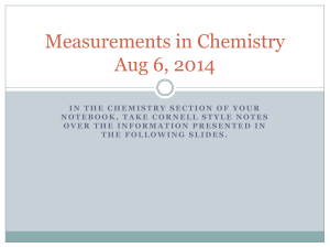 Measurements in Chemistry