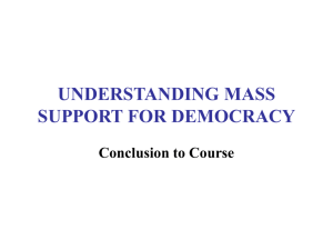 UNDERSTANDING MASS SUPPORT FOR DEMOCRACY