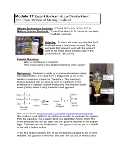 Biodiesel Lessons and Labs