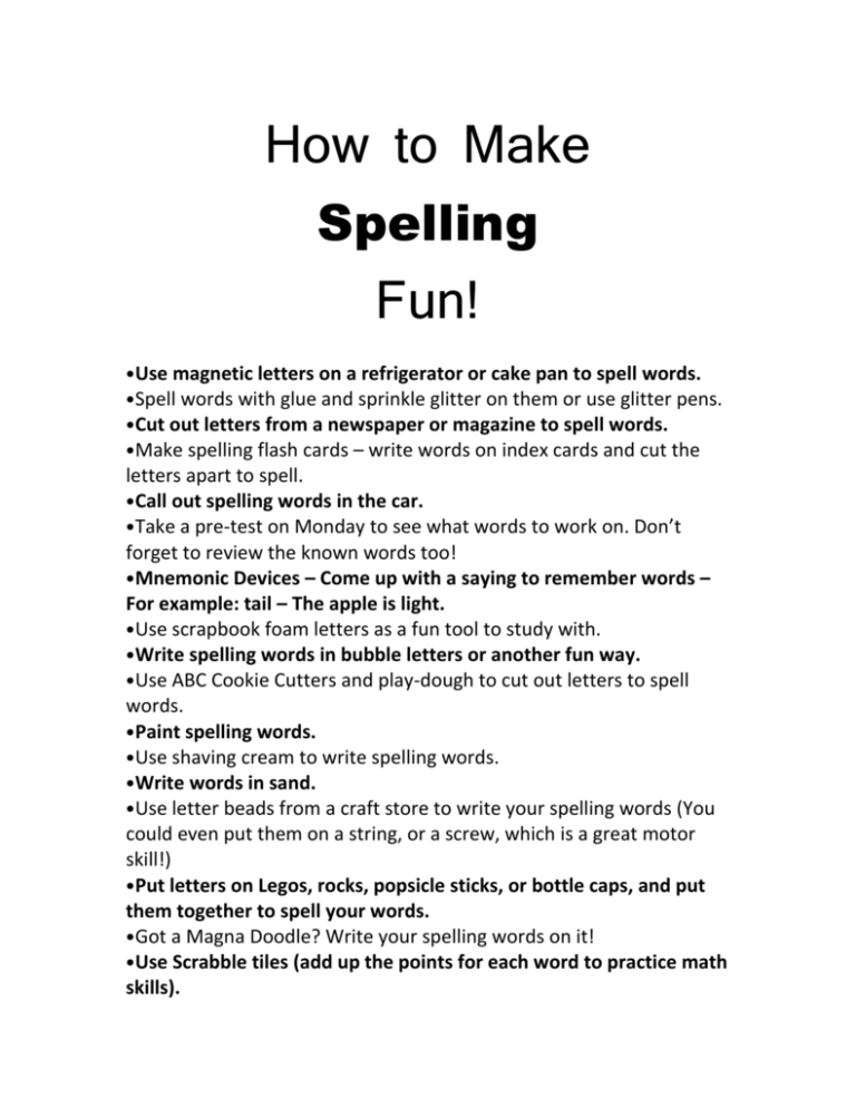 How to Make Spelling