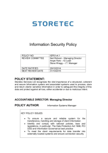 Storetec's Information Security Policy