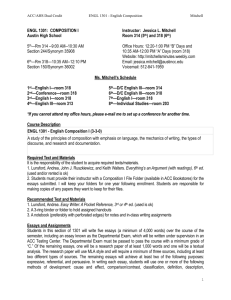 ENGL 1301 - English Composition - Mitchell's Minutes