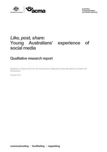 Like, post, share: Young Australians* experience of social media