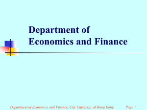 Department of Economics and Finance