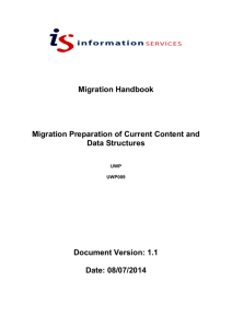 UWP009 Migration Handbook - Project Management at the