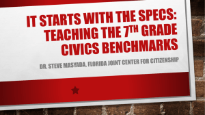 It Starts With the Specs: Teaching the 7th Grade Civics Benchmarks