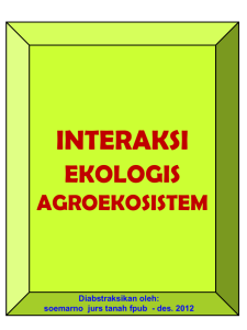 kompendium interaksi ekologis dalam agroekosistem