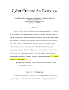 Cyber Crime Research Paper - Southeastern Louisiana University