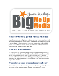 press release template and guide