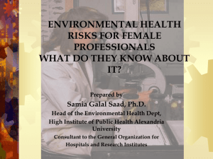 environmental health risks for female professionals what do they