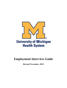 Behavioral Based Interview Guide - University of Michigan Health