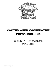 the cactus wren program - Cactus Wren Cooperative Preschool