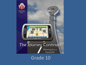 Grade 9 to 10 Journey Continues 2016