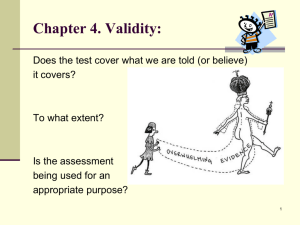 Ch 4. Validity: What the Test Measures