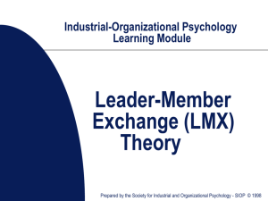 LMX - Society for Industrial and Organizational Psychology