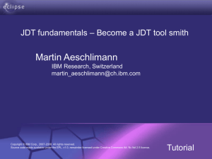 JDT fundamentals