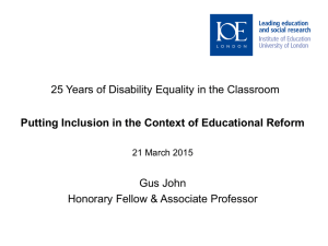 Disability Equality in the Classroom