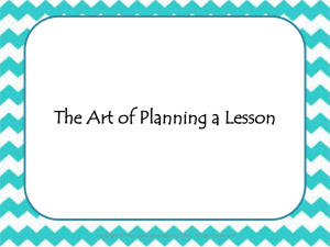 The Art of Lesson Planning - Statewide Instructional Resources