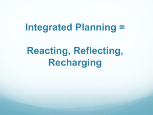 Integrated Planning = Reacting, Reflecting, Recharging