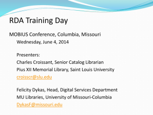 RDA Training Day MOBIUS 2014, status May 16