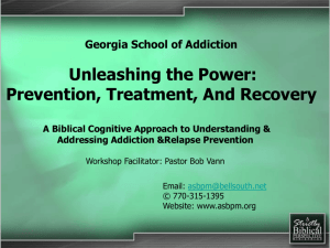 Biblical Cognitive Model of Addiction