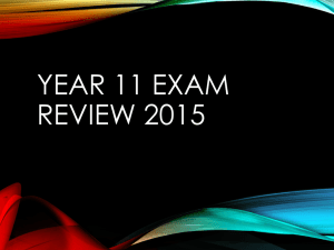 Year 11 English – Exam Review 2015 amended version