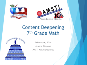 7th Grade Content Deepening 2-6-14 - ACOS 2010