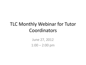 TC Webinar - June 2012 PP - Tutors of Literacy in the Commonwealth