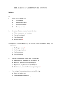 RISK ANALYSIS MANAGEMENT MAY 2012